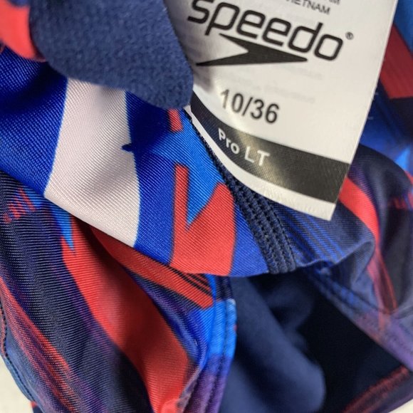 Speedo Swimsuit Women's 10/36 Multi Star Print One‎ Piece ProLT Super Pro 8074 - Picture 4 of 6